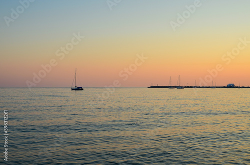Anafi's pier under beautiful sunset © Panos