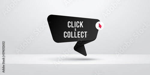 Click & collect speech bubble. Vector illustration