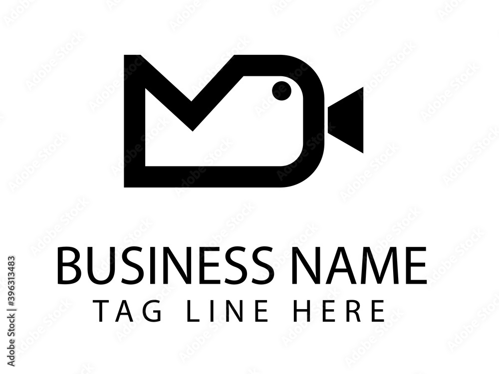 Letter M D  Initial camera vector logo template..eps