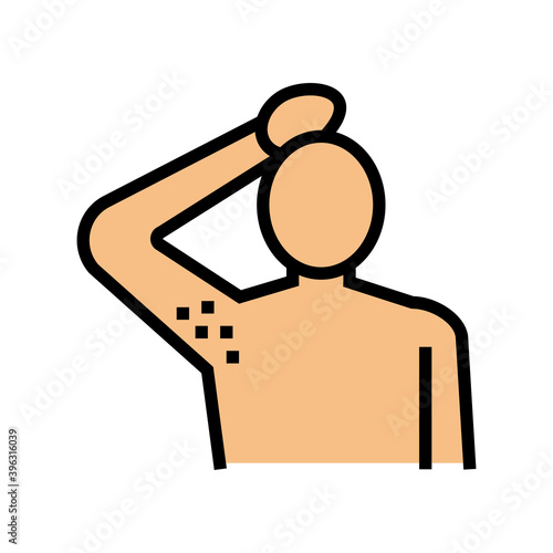 armpit hair laser removal color icon vector. armpit hair laser removal sign. isolated symbol illustration