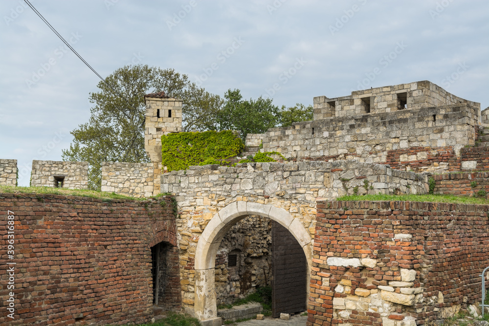 Dark gate of the Kalemegdan fortress in Belgrade,the most popular tourism destination in Serbia