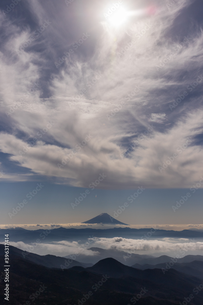 金峰山登山道から富士山 金峰山登山道から富士山