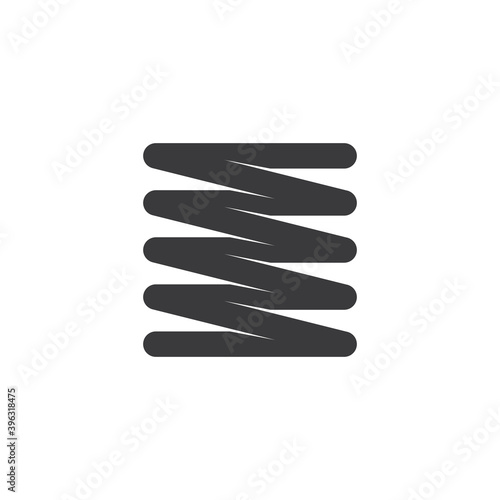 black metal spring icon vector symbol