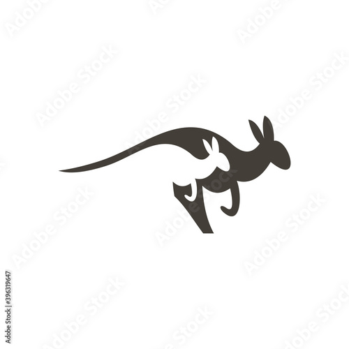 kangaroo running vector logo icon symbol design