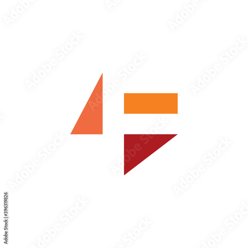 letter f logo negative space icon vector