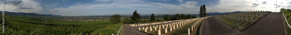 Alsace - Panoramic view from National Necropolis Sigolsheim
