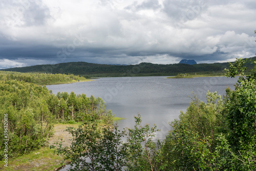 View from Røssvatn, Hattfjelldal, Nordland, Norway.