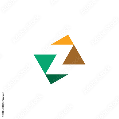 Free Download logo letter z with triangles vector design element - GFXLoad