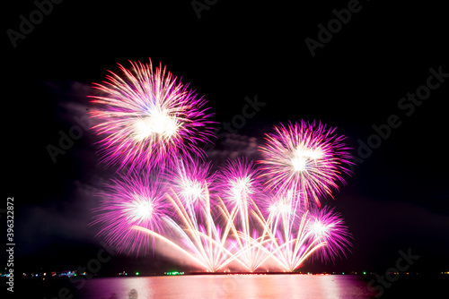 Fireworks light up the sky during the New Year festivities.