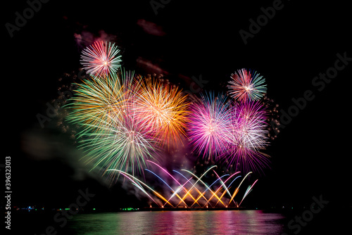 Fireworks light up the sky during the New Year festivities.