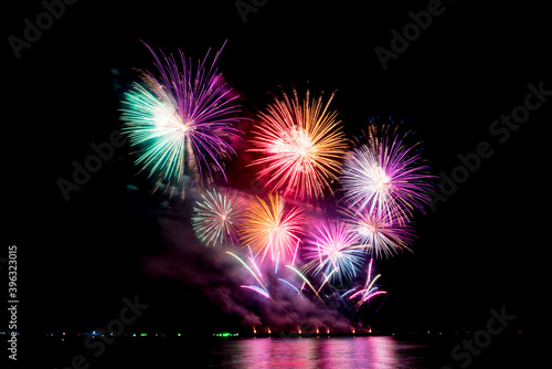 Fireworks light up the sky during the New Year festivities.