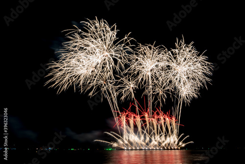 Fireworks light up the sky during the New Year festivities.