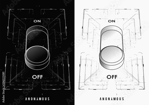 Cyberpunk futuristic poster. Tech Abstract poster template with HUD elements. Modern flyer for web and print. hacking, cyber culture, programming and virtual environments.