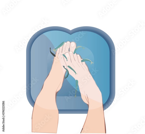 Beautiful peeling garra rufa fish, great design for any purposes