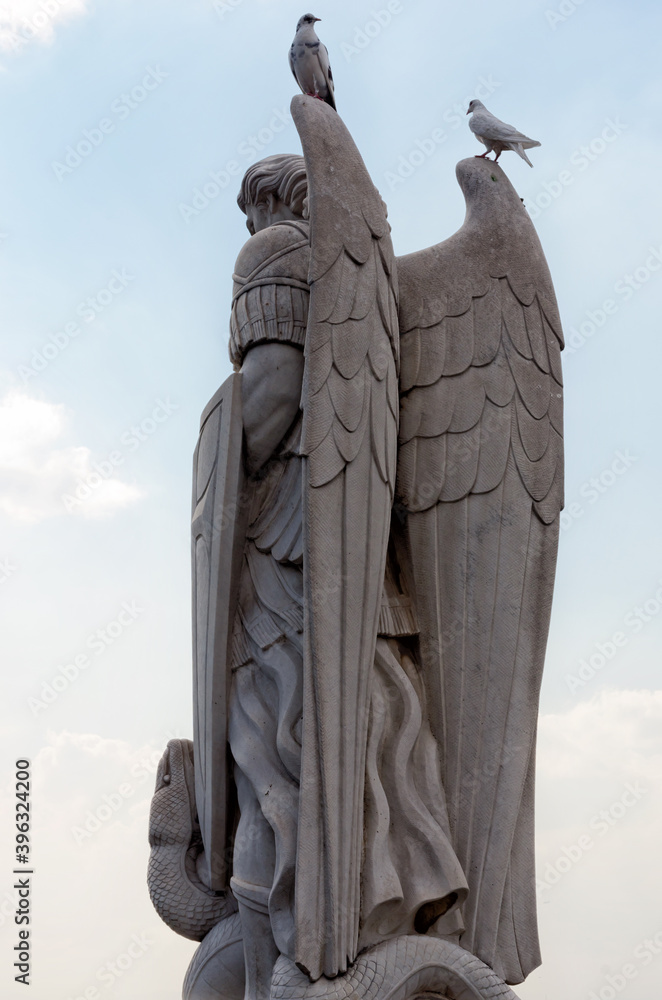 Statue of the Archangel Michael near the Basilica of Guadalupe in