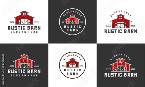 rustic barn logo design template with multi style collections