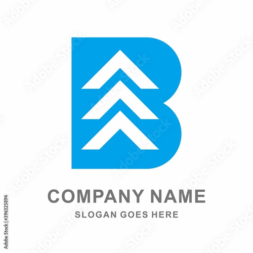 Monogram Letter B Arrow Business Company Stock Vector Logo Design Template