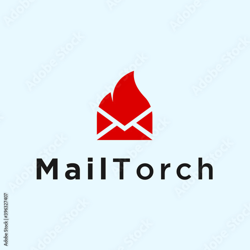abstract flame logo. email icon