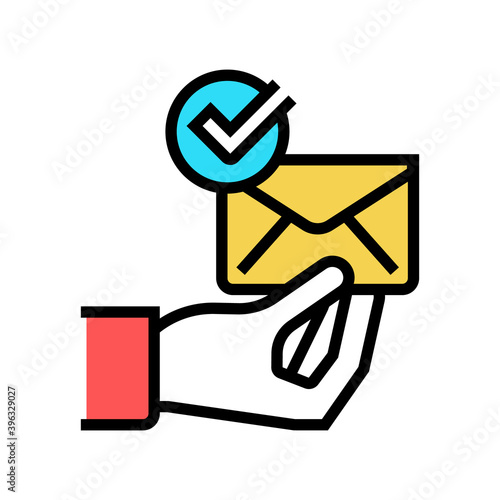 approved message color icon vector. approved message sign. isolated symbol illustration