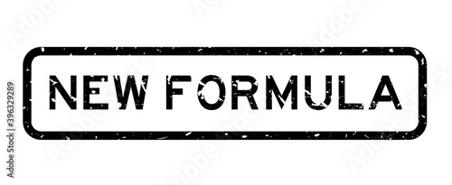 Grunge black new formula word square rubber seal stamp on white background