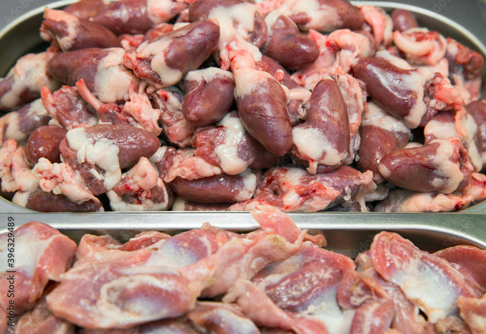 offal chicken gizzards and hearts