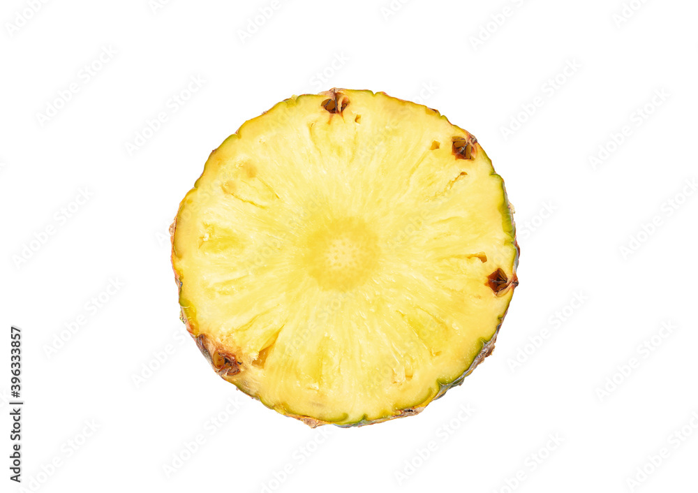 Slice of fresh pineapple isolated on white Slice of fresh pineapple isolated on white