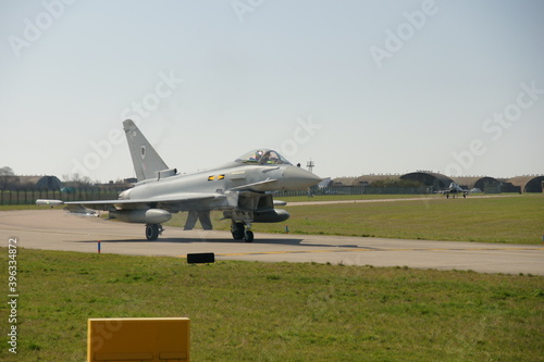 RAF Typhoon GR4, British military fighter jet, scramble RAF Coningsby Lincolnshire  photo