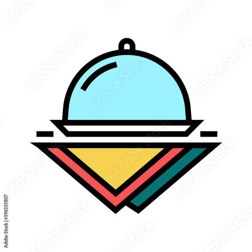 tray and napkins color icon vector. tray and napkins sign. isolated symbol illustration