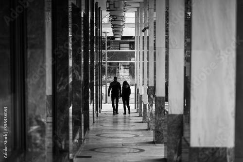 Couple walking, Athens, Greece