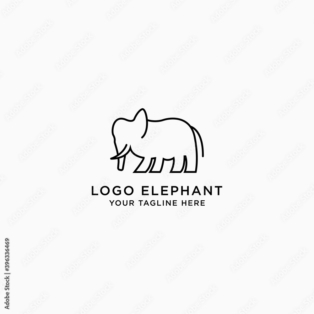 Fototapeta premium cattle logo vector collection. Elephant Design - Vector