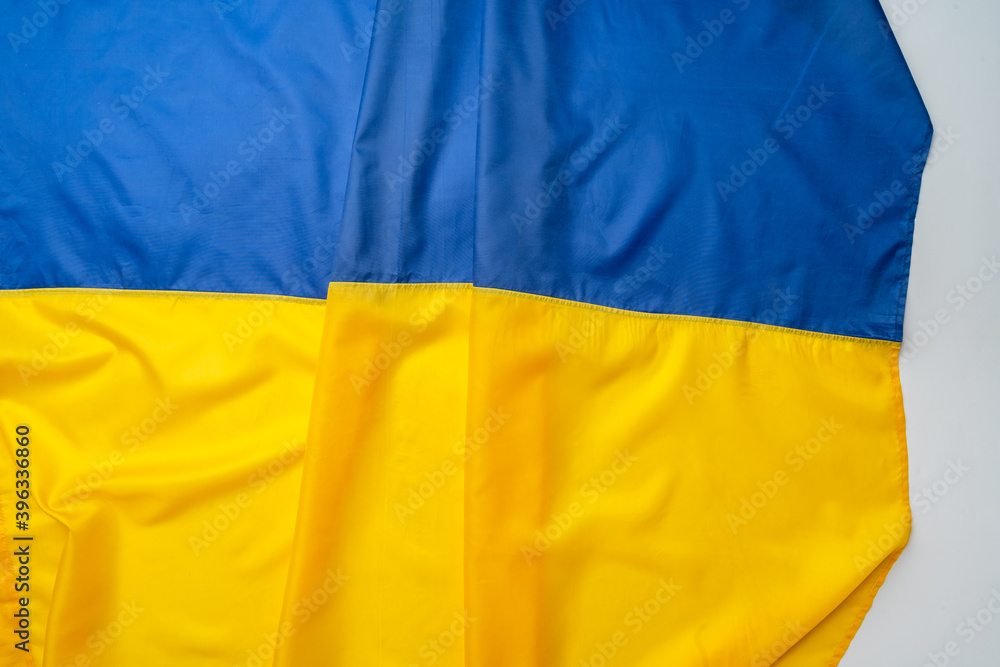 Photo of Rippled national flag of Ukraine Photo of Rippled national flag of Ukraine