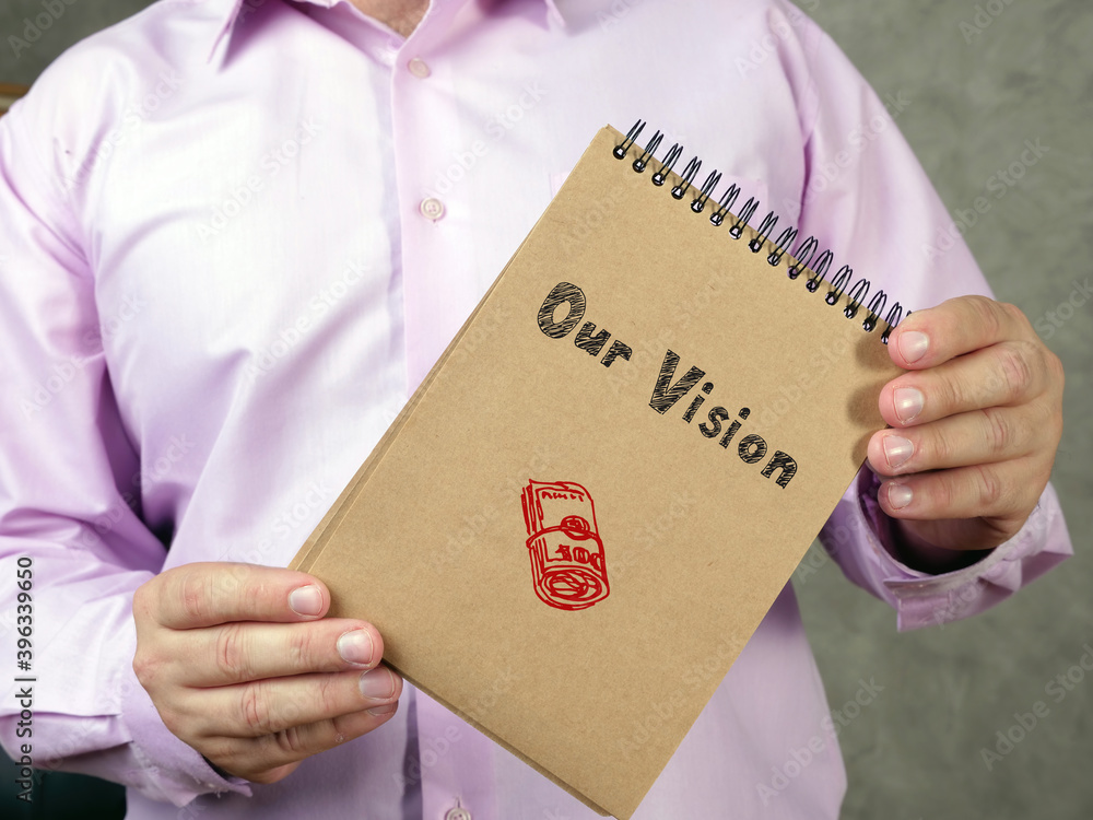 Φωτογραφία Business concept about Our Vision 8 with sign on the piece of paper