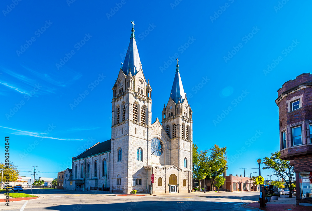 Fototapeta premium St Joseph Catholic Church İn Joliet Town Of Illinois