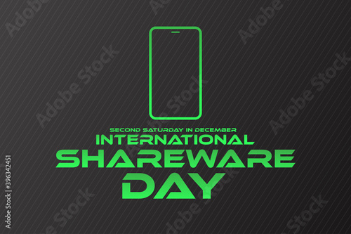 International Shareware Day. Second Saturday in December. Holiday concept. Template for background, banner, card, poster with text inscription. Vector EPS10 illustration.