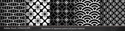 和柄素材　伝統模様　パターン セット　和柄	