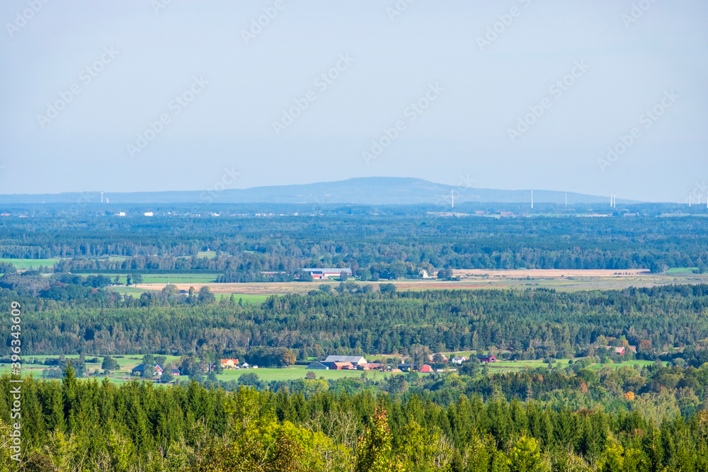 Beautiful aerial view at Kinnekulle in Sweden