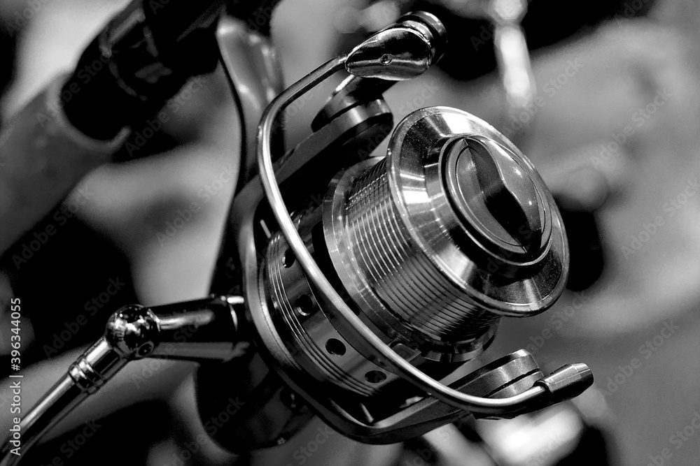 Obraz premium Fishing reel for professional fishermen.