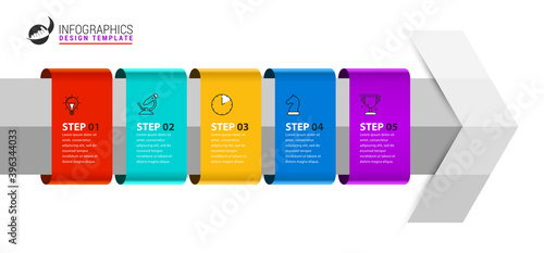 Infographic design template. Creative concept with 5 steps