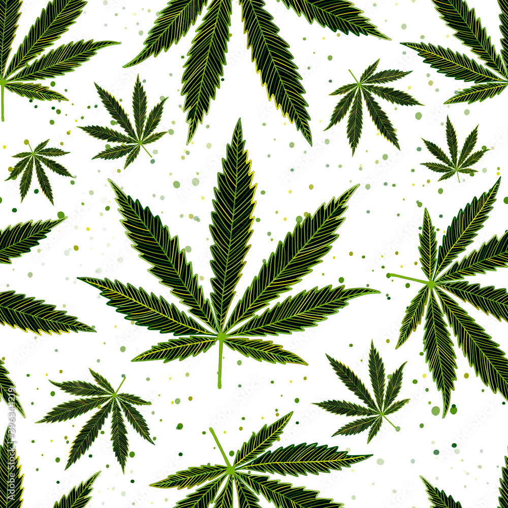 Cannabis Leaves. Seamless Pattern for your design
