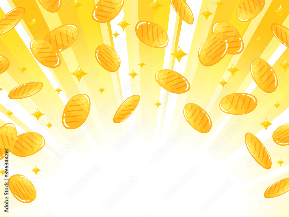 小判の降る背景イラスト 集中線 Vector De Stock Adobe Stock