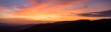 Panoramic beautiful landscape mountains with sky sunset background