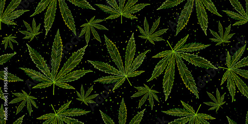 Cannabis Leaves. Seamless Pattern for your design