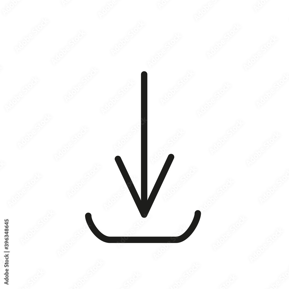 Arrow Dawn Symbol Vector Line Icon Arrow Dawn Symbol Vector Line Icon