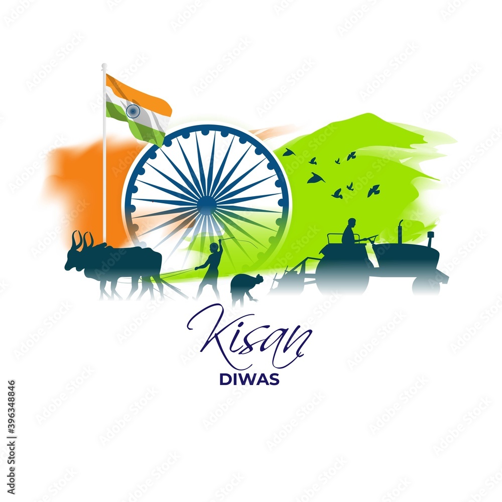 vector illustration for Indian day kisan diwas means farmer days