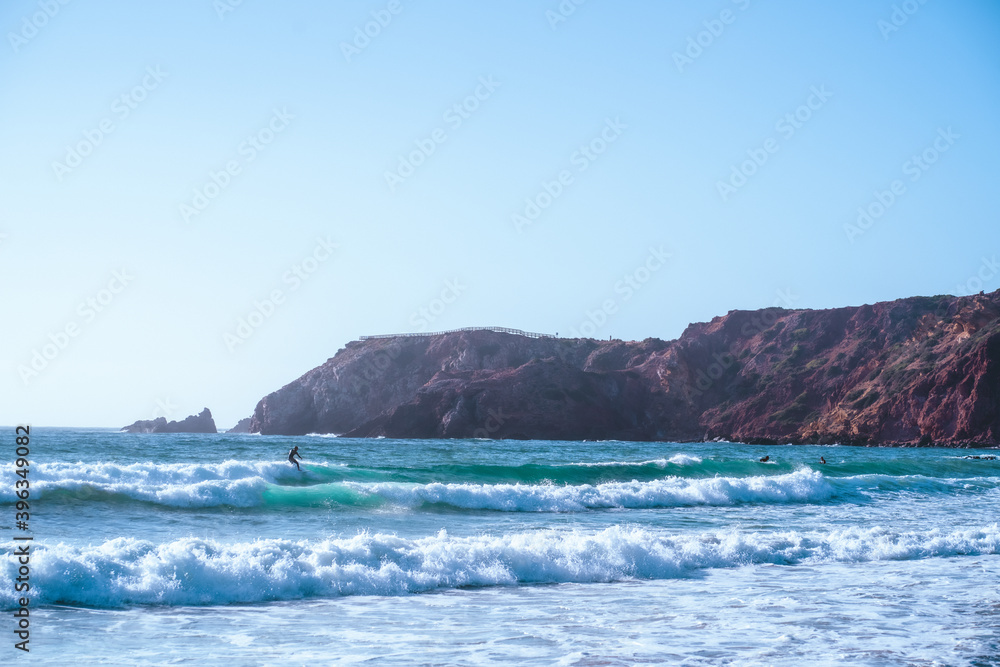 Surf beach landscape south portugal