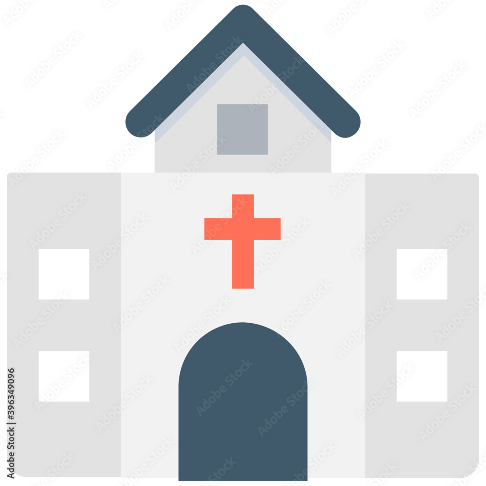 Obraz premium Church Flat Vector Icon 