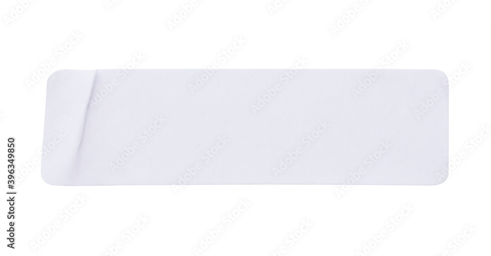 Blank white paper sticker label isolated on white background Blank white paper sticker label isolated on white background