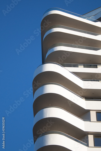 Modern architecture white building facade