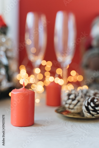 The Perfect Christmas background   candles and stars