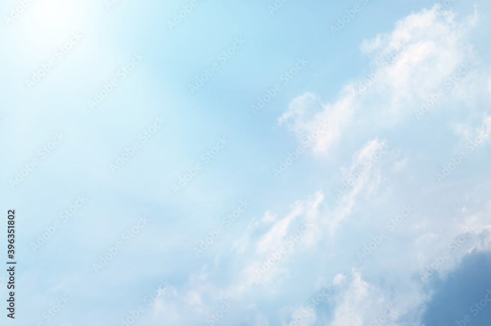 Blue sky with white cloud. The summer heaven is colorful clearing day Good weather and beautiful nature in the morning. Blue sky with white cloud. The summer heaven is colorful clearing day Good weather and beautiful nature in the morning.